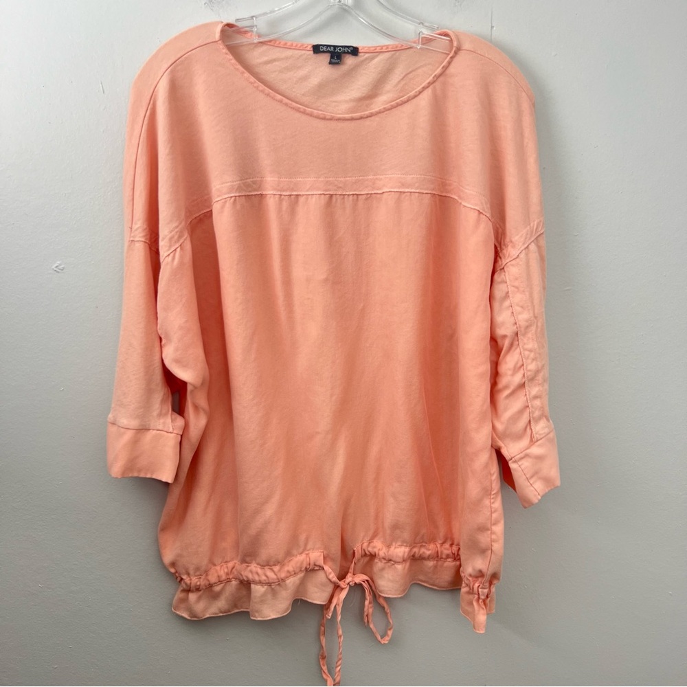 Dear John Batwing Top Peach Tie Waist